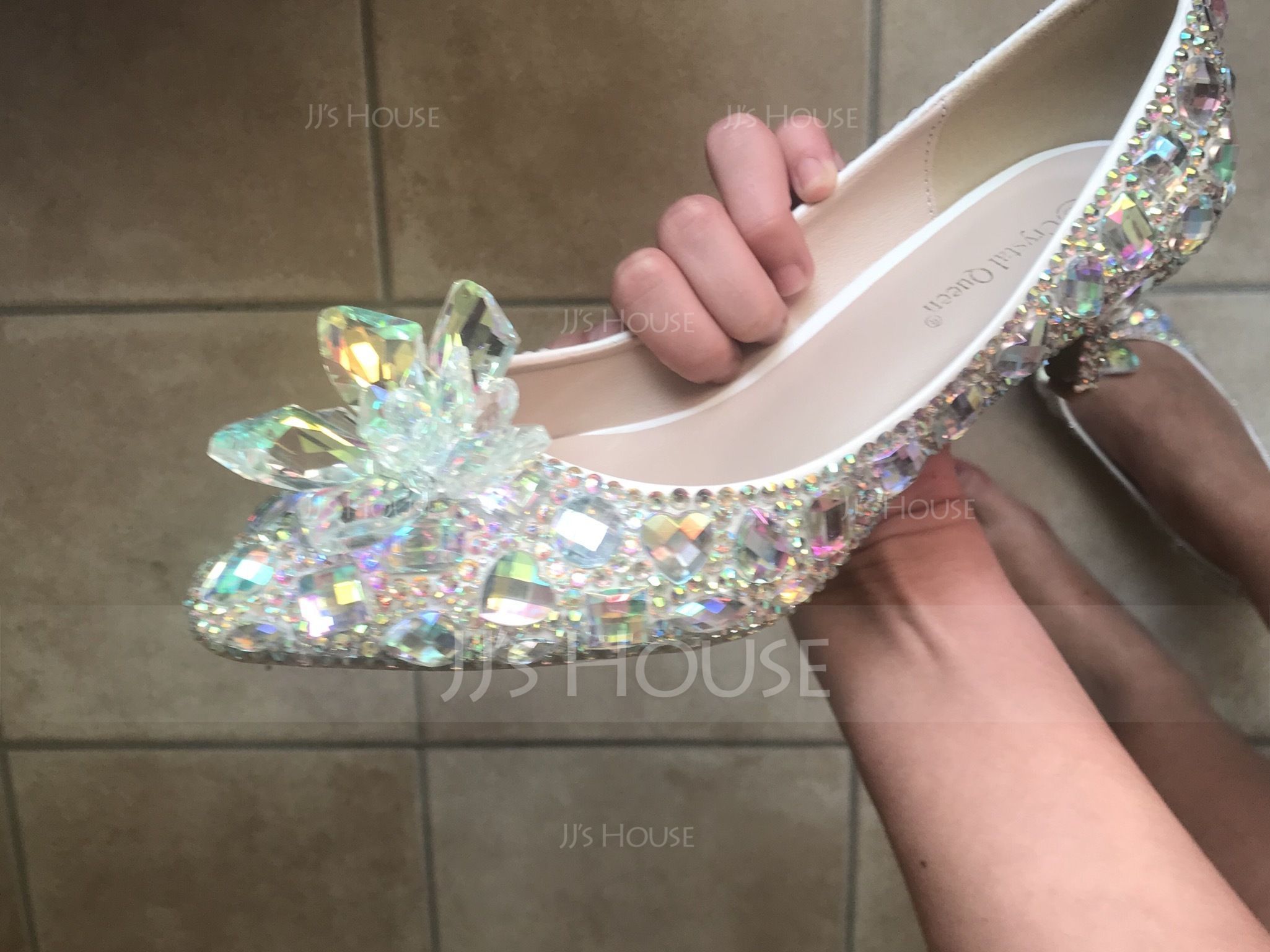 Donna Similpelle Tacco a spillo Punta chiusa Stiletto con Strass Fiore (047144255)